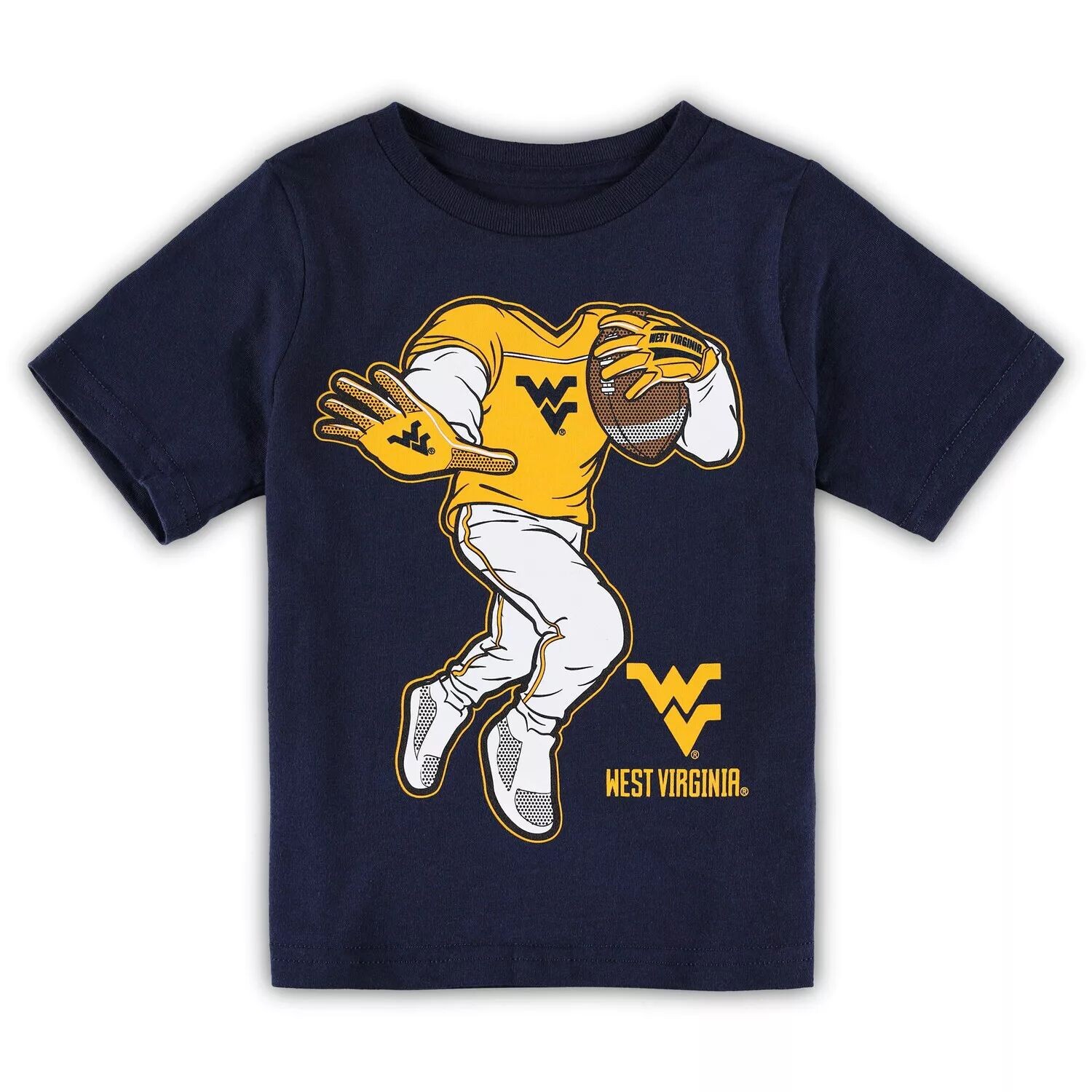 

Темно-синяя футболка с жесткими рукавами для малышей West Virginia Mountaineers Outerstuff