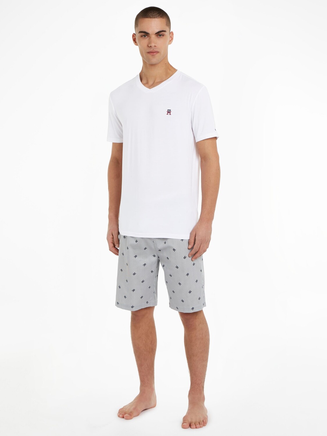 

Тканый пижамный комплект с монограммой Tommy Hilfiger, белый