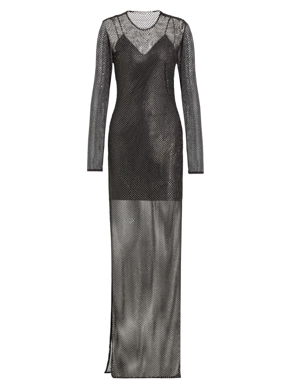 

Прозрачное платье Hot-Fix с длинными рукавами Stella McCartney, черный