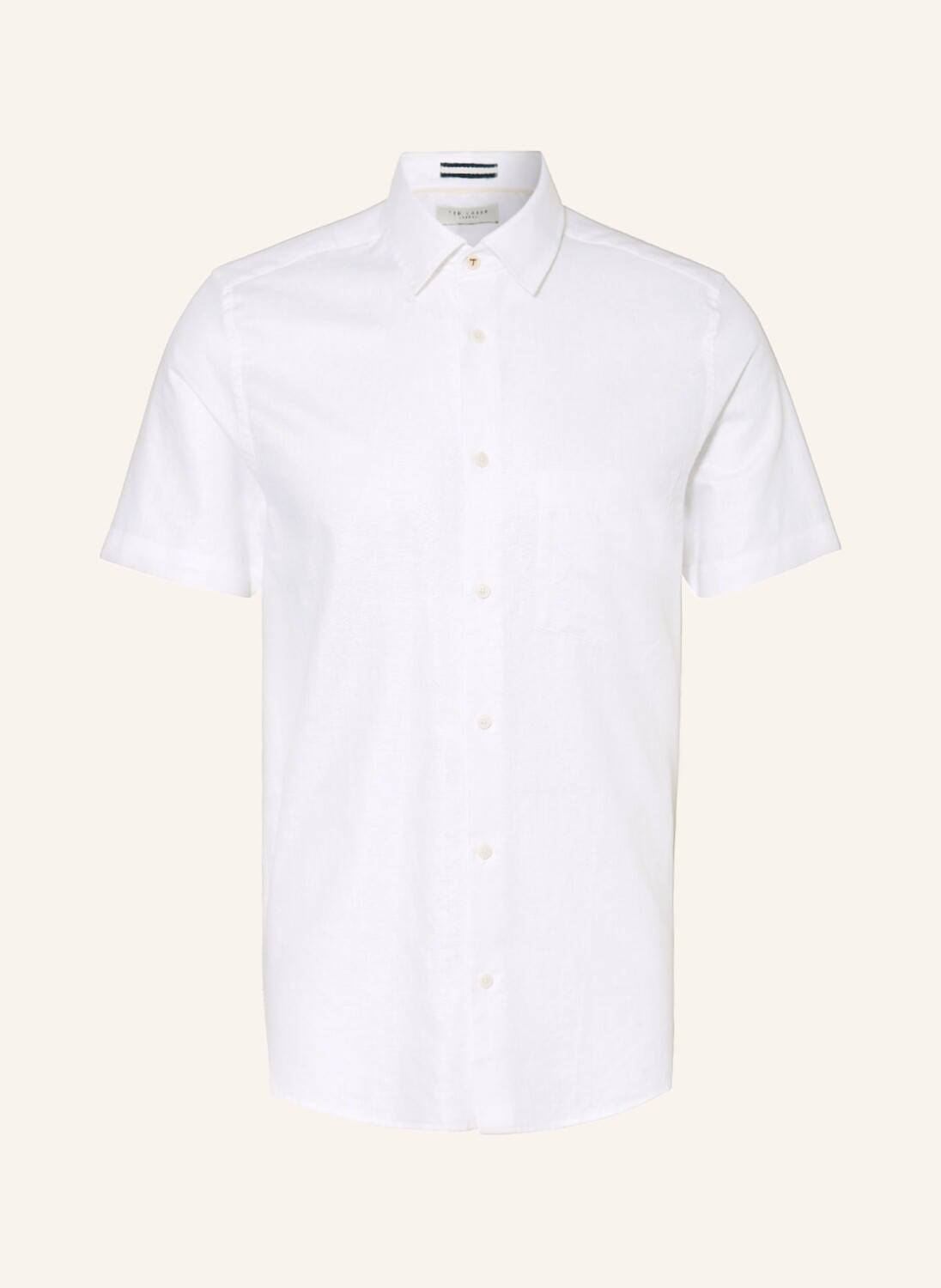

Рубашка TED BAKER Kurzarm-KINGFRD Regular Fit mit Leinen, белый