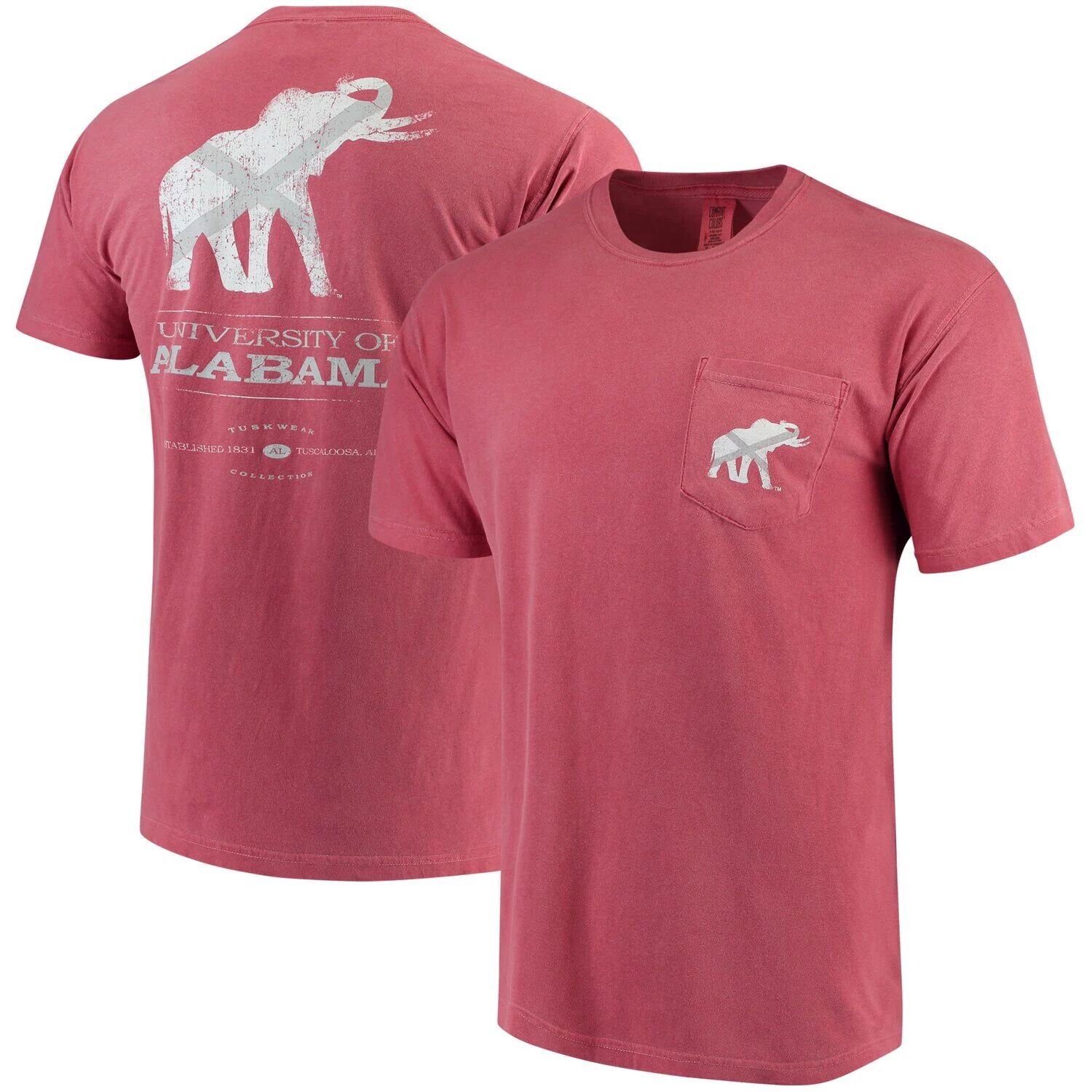 

Мужская футболка Crimson Alabama Crimson Tide Tuskwear комфортных цветов, винтажная футболка с государственным флагом