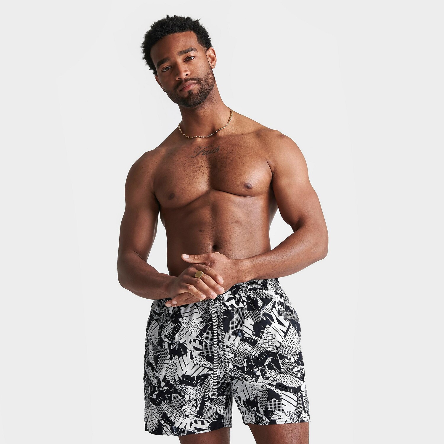 

Мужские шорты для плавания Nike Swim Collage 5 дюймов для волейбола Шорты для плавания, черный
