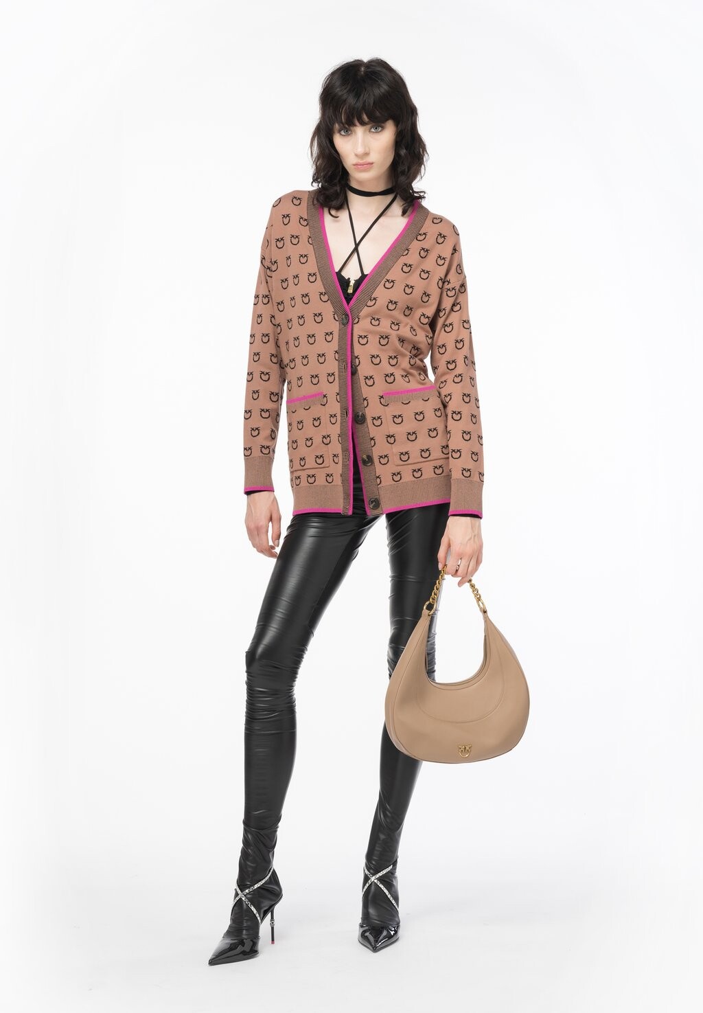 

Кардиган Lama Pinko, цвет camel black