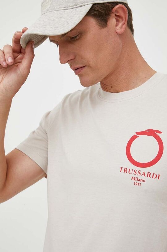 

Хлопковая футболка Trussardi, бежевый