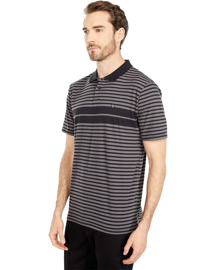 Поло Brixton Shield Stripe Short Sleeve Polo X Knit, цвет Black/Charcoal