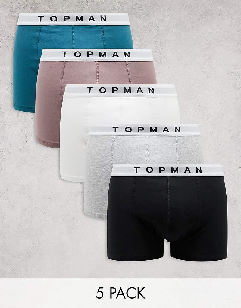 

Набор из 5 трусов Topman белого, серого, лилового, черного и бирюзового цветов