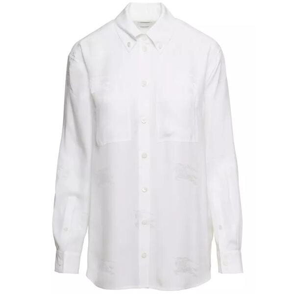 

Футболка oversized shirt with all-over embroidery pri Burberry, белый
