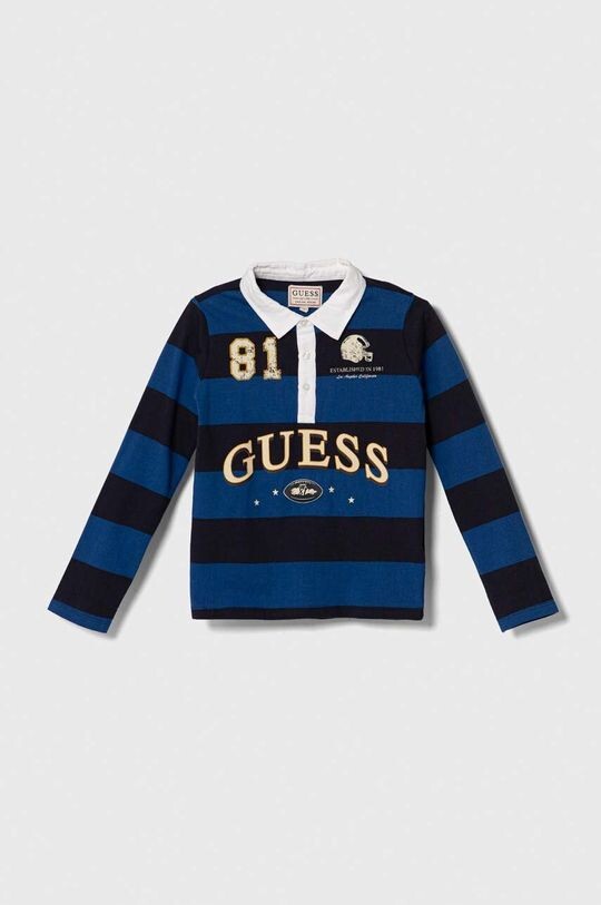 

Хлопковая рубашка с длинными рукавами для мальчиков и девочек Guess, синий
