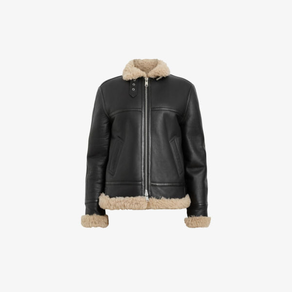 

Куртка Lorel из овчины классического кроя с шерстяной отделкой Allsaints, черный