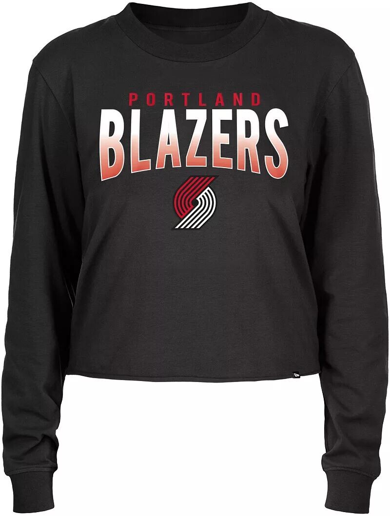 

Женские черные рубашки с длинными рукавами и логотипом New Era Portland Trail Blazers