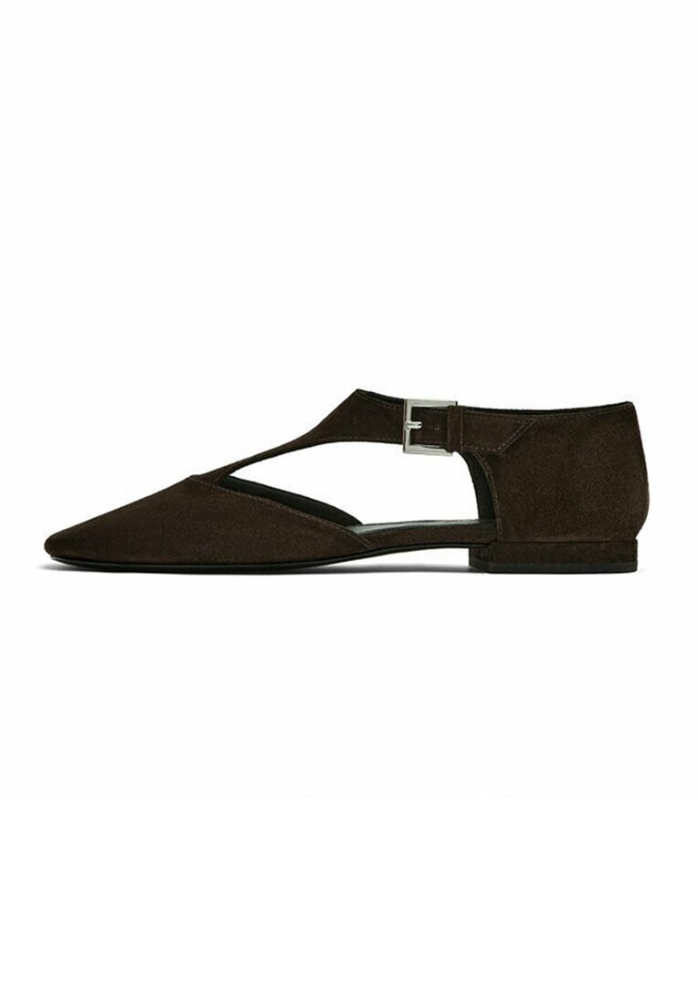 

Балетки Flat With Instep Piece Massimo Dutti, коричневый