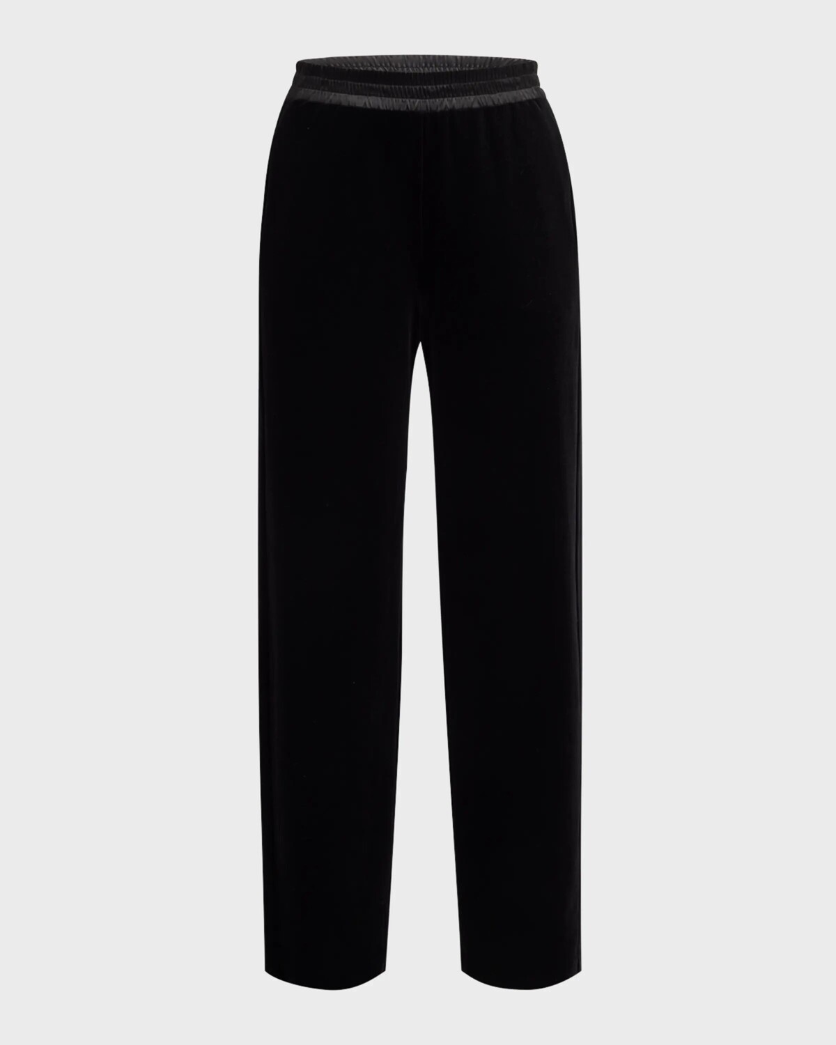 

Прямые брюки из эластичной синели Emporio Armani, черный