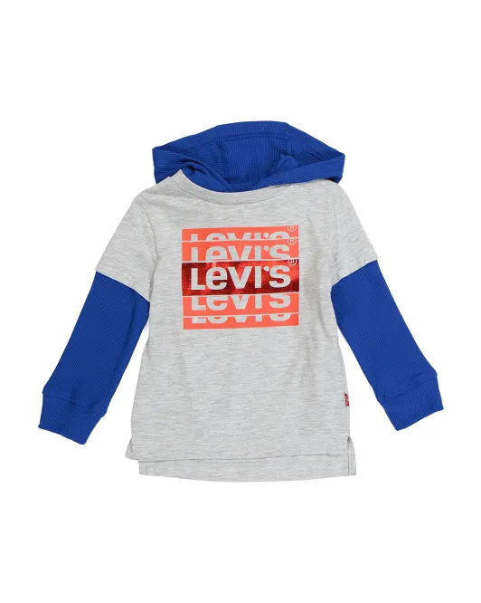 

Вязаный топ с капюшоном для мальчиков для малышей Levis, светло-серый