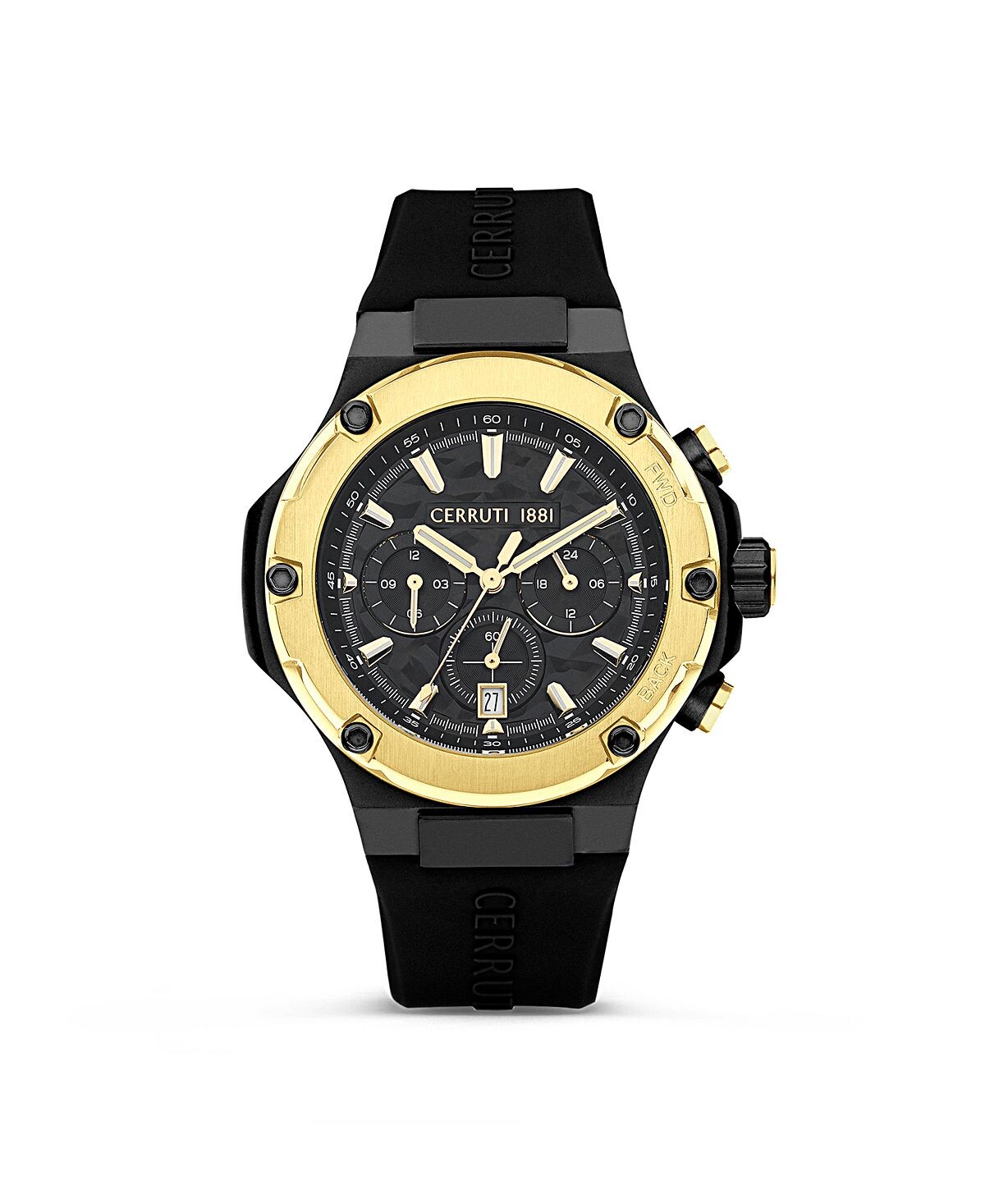 

Мужские часы Lucardo Collection, черный силиконовый ремешок, 44 мм Cerruti 1881
