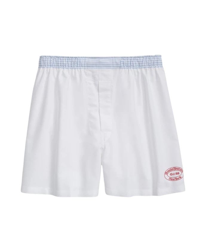 

Шорты Боксеры из хлопковой ткани оксфорд Brooks Brothers, белый