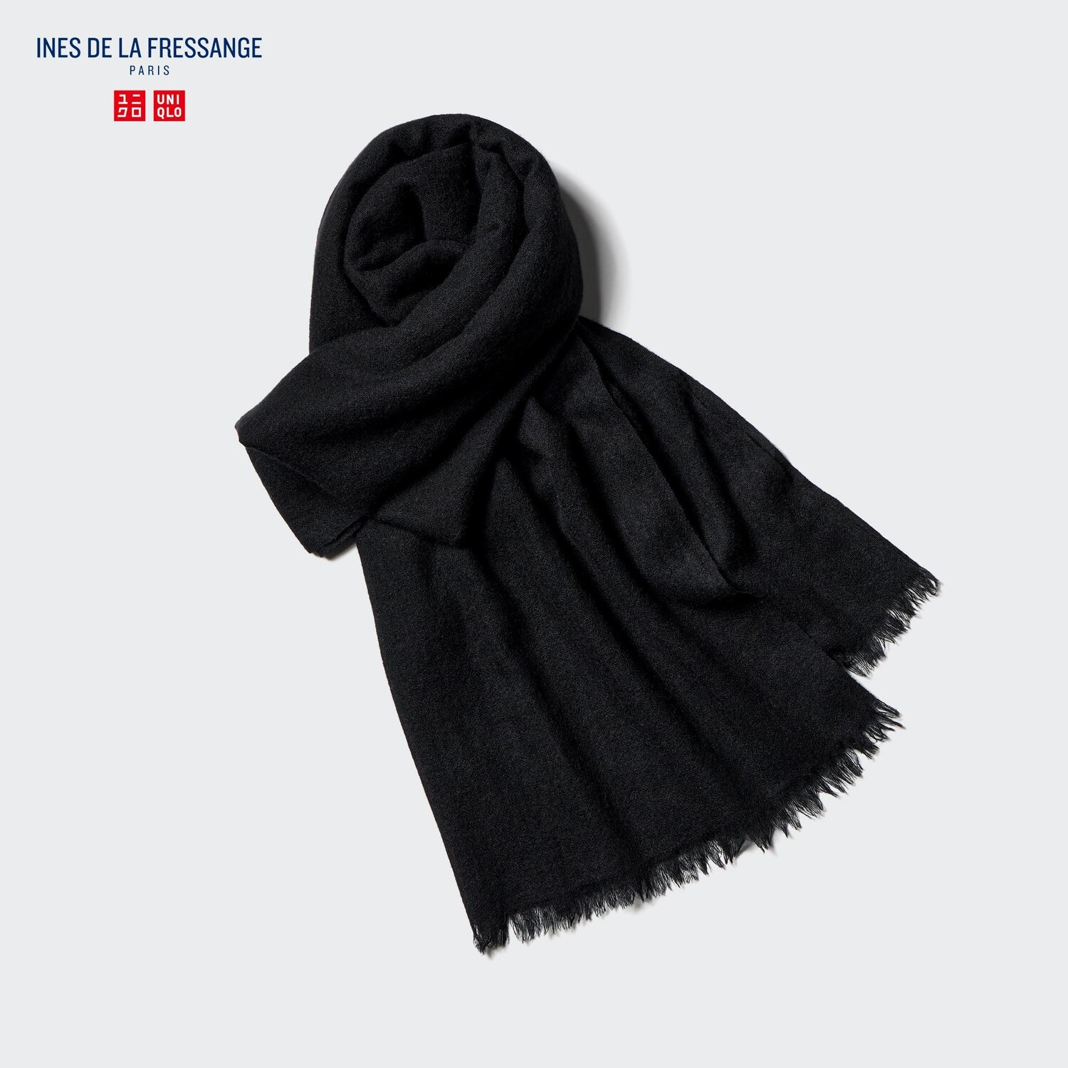 

Палантин в клетку из 100% кашемира Uniqlo, черный