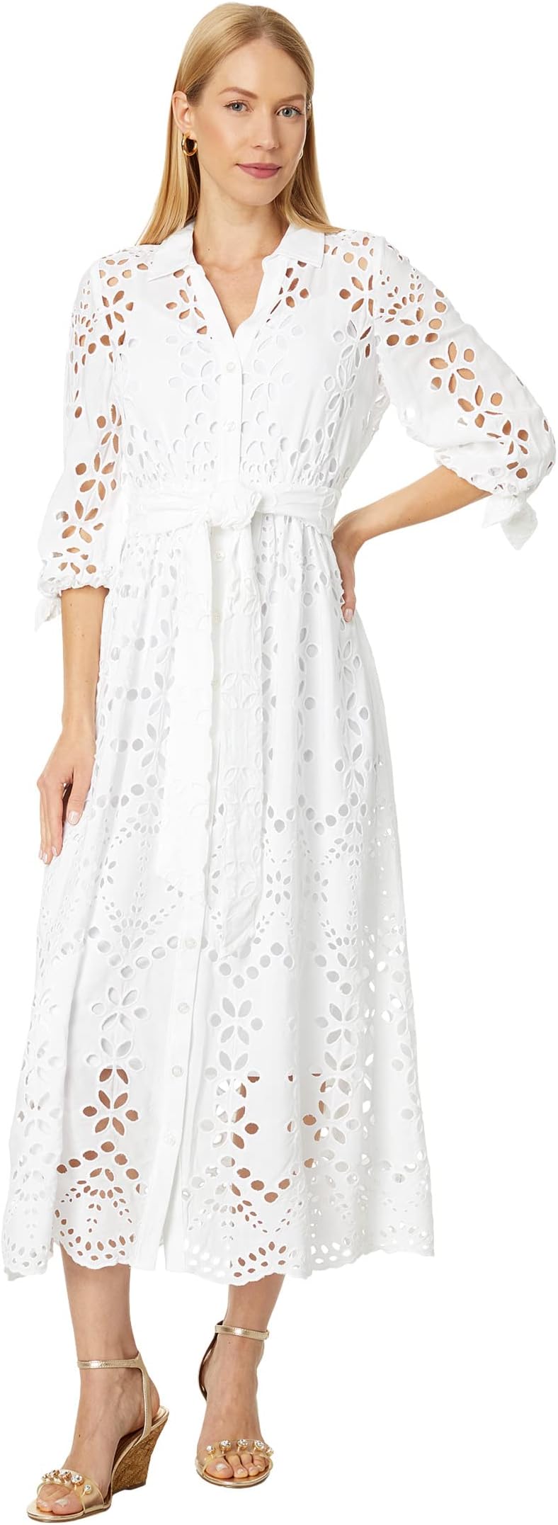 

Платье миди Amrita с люверсами Lilly Pulitzer, цвет Resort White Soiree Eyelet