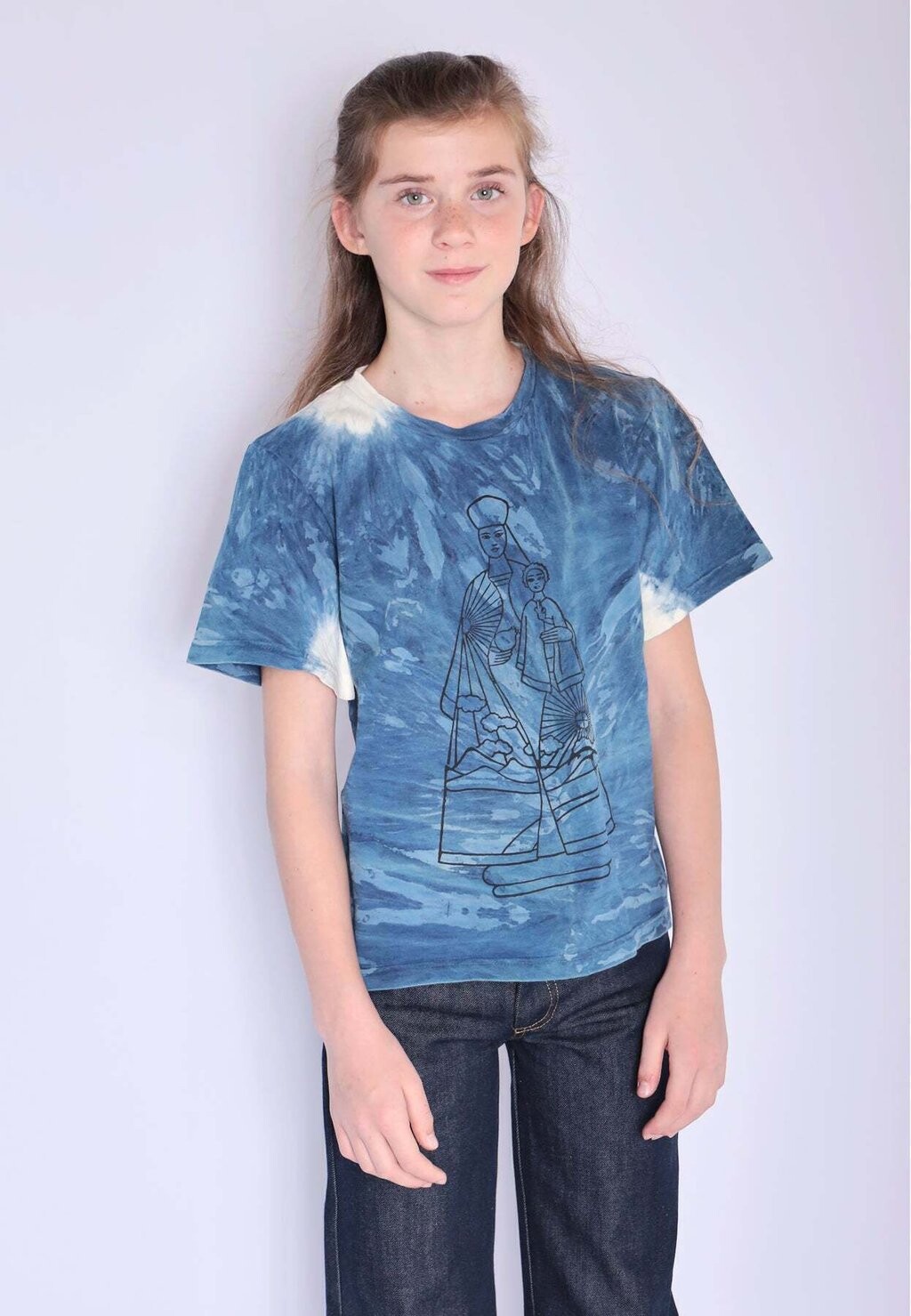 

Футболка с принтом ARTISANAL DYE HANDBLOCK Infantium Victoria, цвет blue