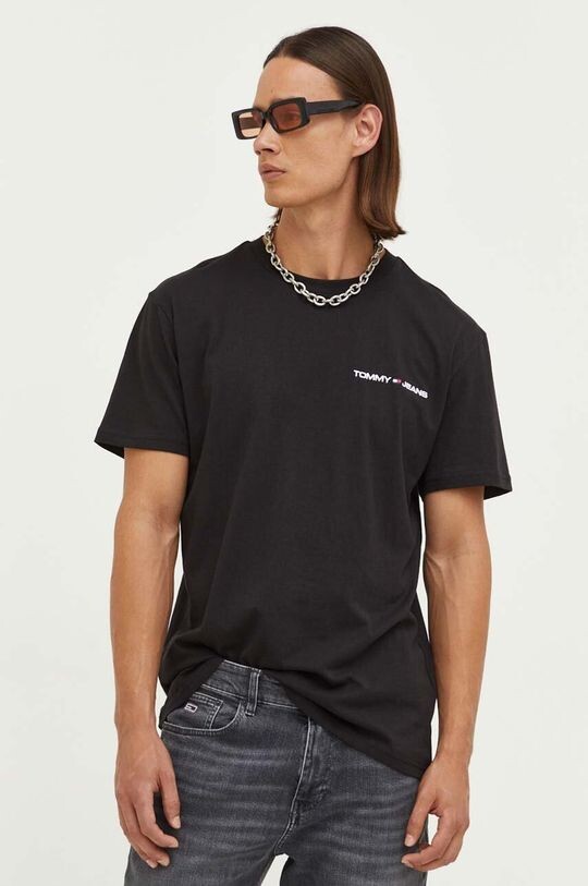 

Хлопковая футболка Tommy Jeans, черный