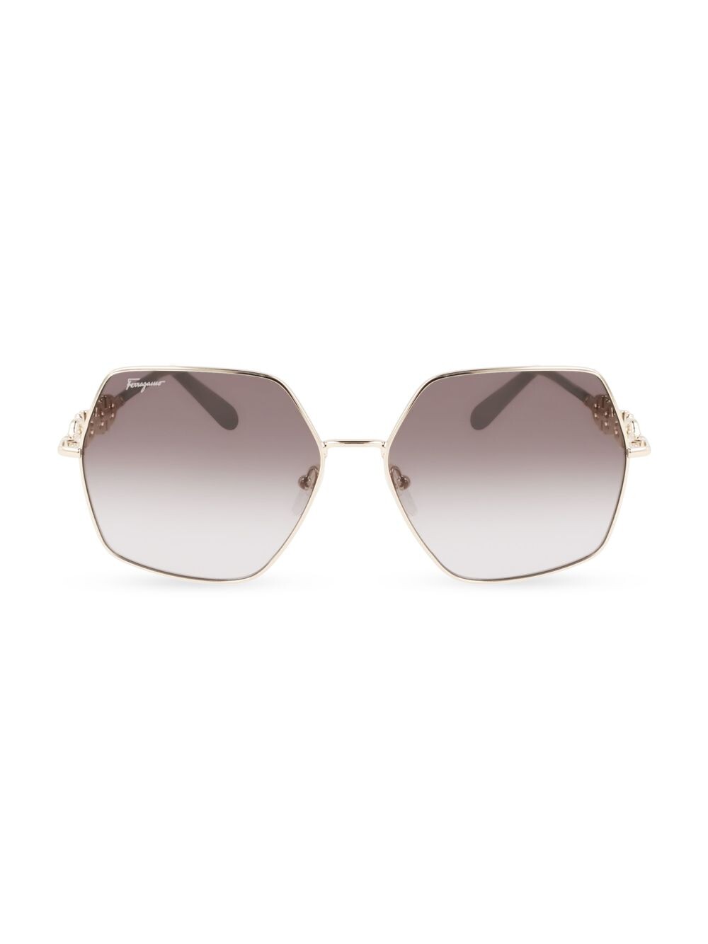 

Солнцезащитные очки Gancini 61MM с геометрическим рисунком FERRAGAMO, черный