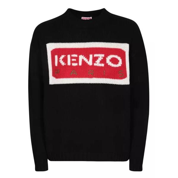 

Пулловер graphic jacquard and embossed embroidery pullover Kenzo, черный