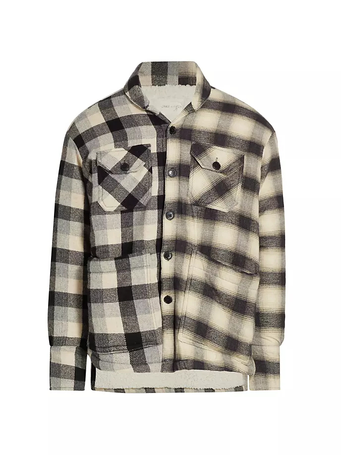 

Рубашка свободного кроя на подкладке из шерпы Greg Lauren, белый