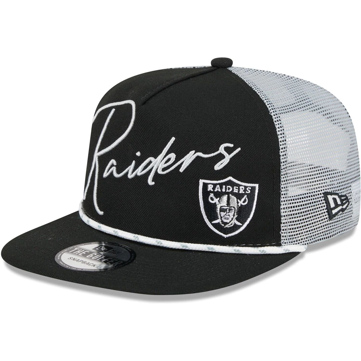 

Мужская черная кепка New Era Las Vegas Raiders Script Logo Golfer 9FIFTY Snapback