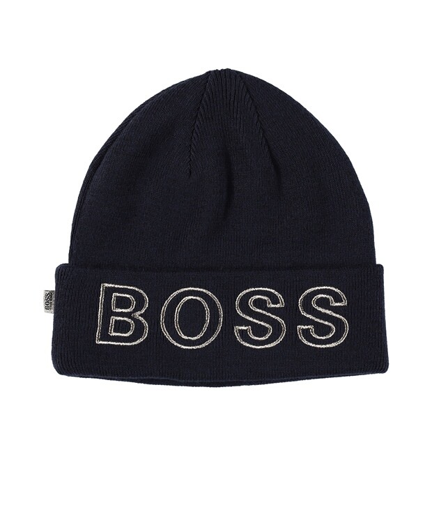 

Вязаная шапка Boss Kidswear, темно-синий