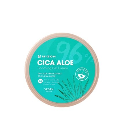 

MIZON Cica Aloe 96% Успокаивающий гель-крем, увлажняющая веганская формула с центеллой азиатской, 10,58 жидких унций.