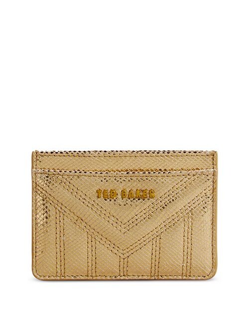 

Визитница из кожи с тиснением Ayasyny и металликом Ted Baker, цвет Gold