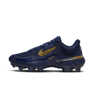 

Бутсы Nike Alpha Huarache Elite 4 Low MCS JRD Baseball Cleats, цвет Midnight Navy/Midnight Navy/Metallic Gold