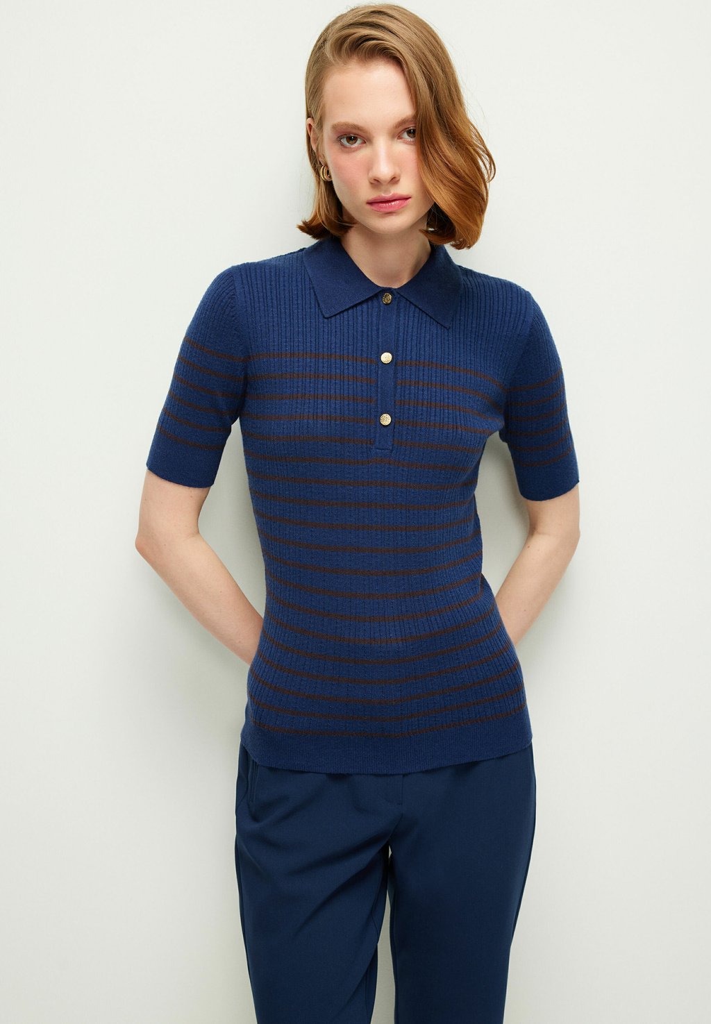 

Рубашка-поло SHORT SLEEVE adL, цвет stripednavyblue