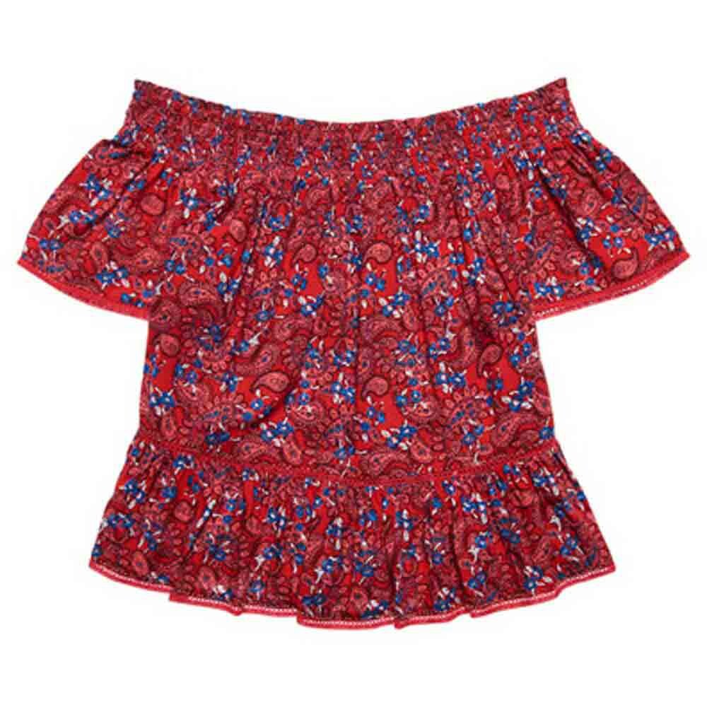 

Рубашка Superdry Vintage Emb Off Shoulder, красный