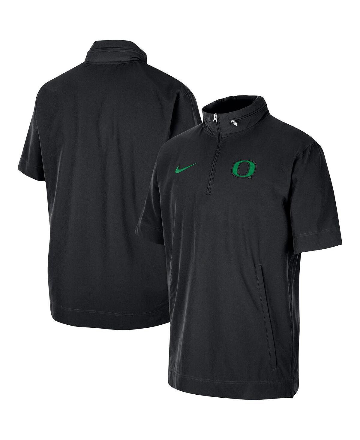 Мужская черная куртка с короткими рукавами и молнией до половины Oregon Ducks Coaches Nike