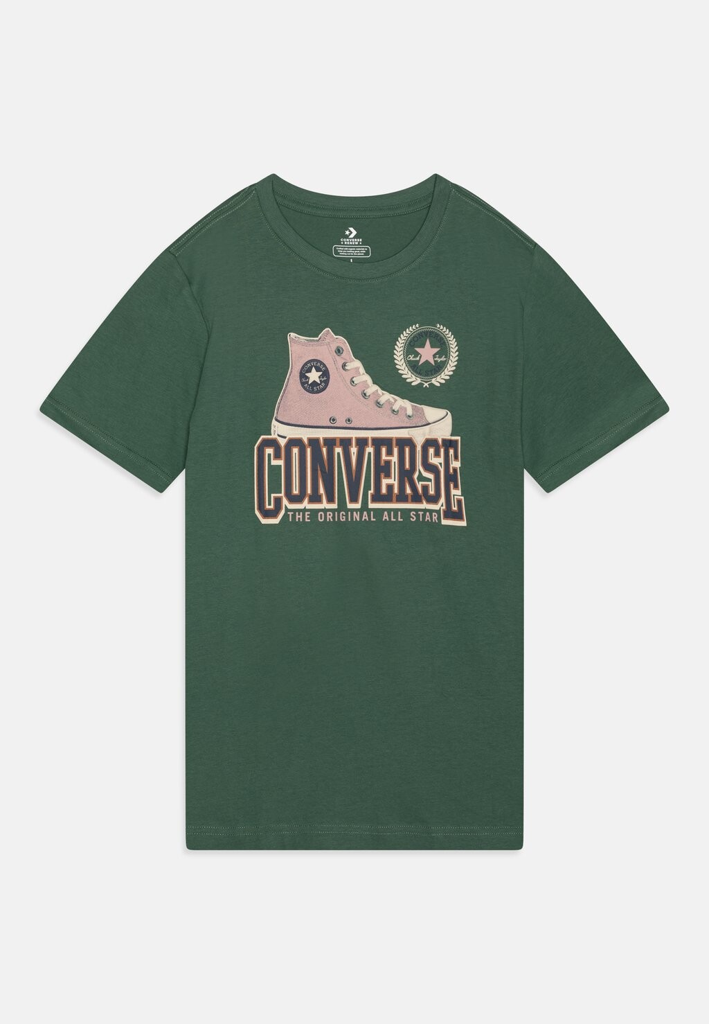 

Футболка с принтом SCRIPT SNEAKER TEE Converse, цвет admiral elm