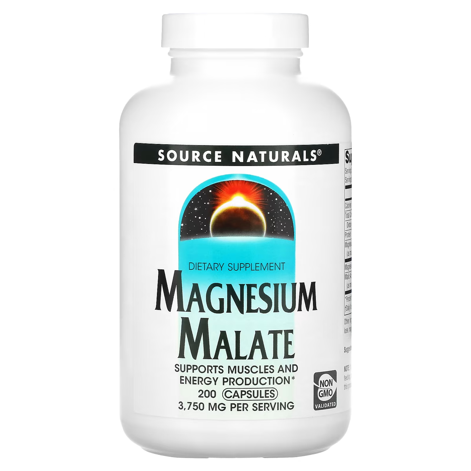 Малат магния Source Naturals 3750 мг, 200 капсул source naturals малат магния 3750 мг 360 таблеток