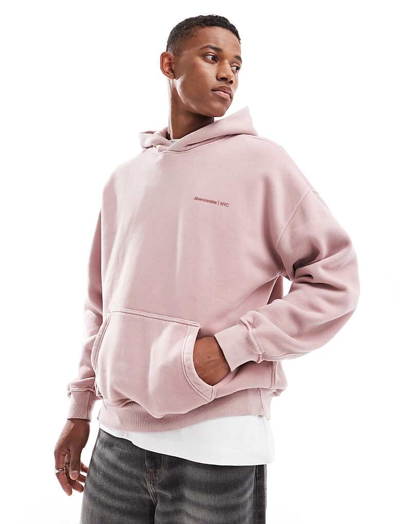 

Abercrombie & Fitch – Timeless – толстовка оверсайз розового цвета с логотипом