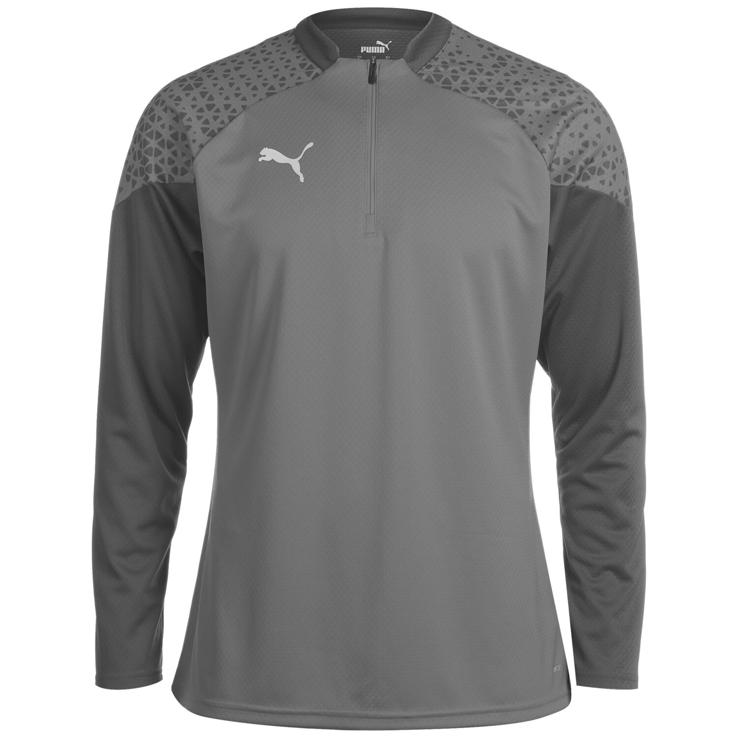 

Лонгслив Puma teamCUP 1/4 Zip, цвет grau/dunkelgrau