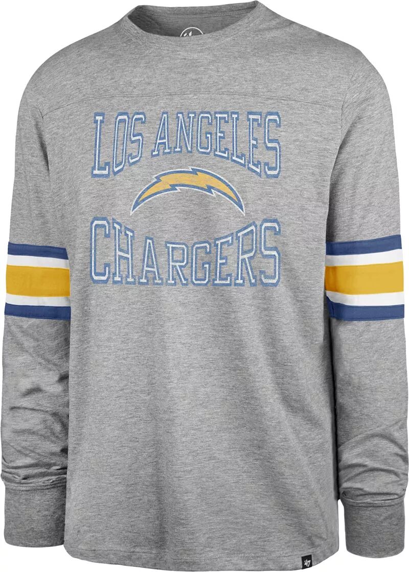 

Мужская серая футболка с длинным рукавом '47 Los Angeles Chargers Cover 2