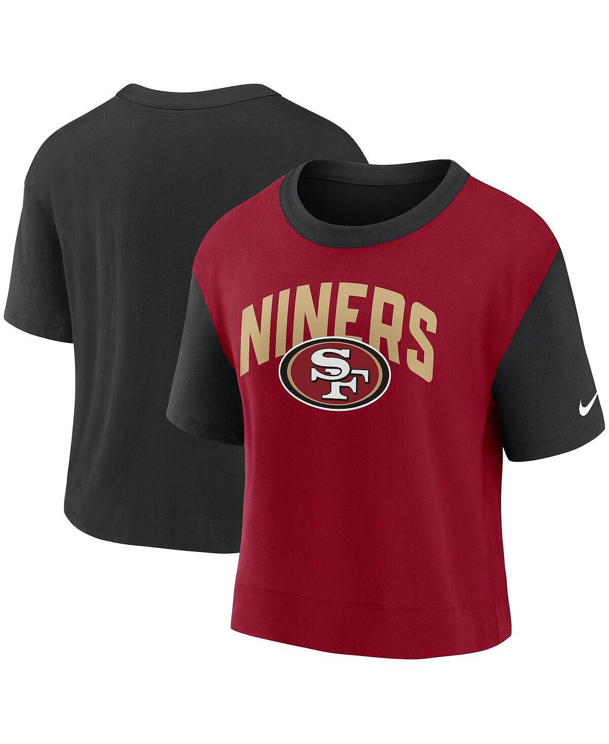 

Женская черная, алая модная футболка San Francisco 49ers High Hip Fashion Nike, Черный