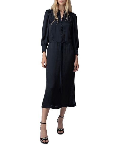 

Атласное платье миди на пуговицах Relinda Zadig & Voltaire, цвет Blue