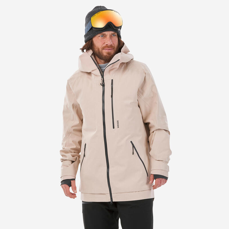 Wedze FR500 Мужская водонепроницаемая лыжная и зимняя куртка, цвет beige