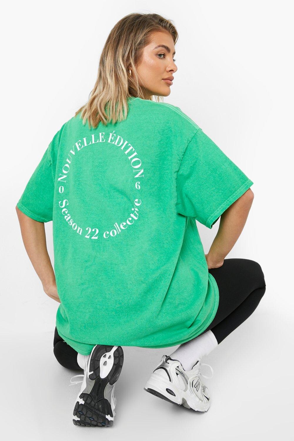 

Футболка оверсайз с графическим изображением Boohoo, зеленый