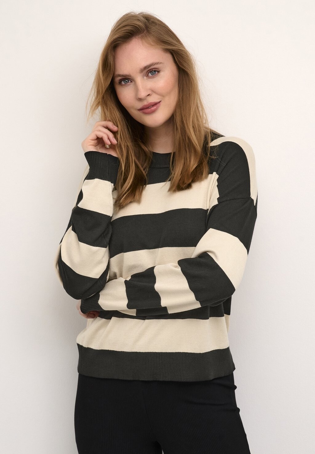 

Свитшот Culture АННЕМАРИ, цвет black whitecap stripe