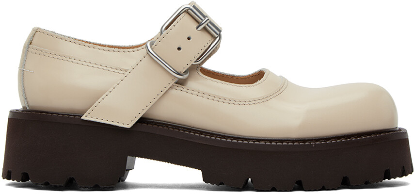 

Бежевые лоферы-лодочки сбоку MM6 Maison Margiela