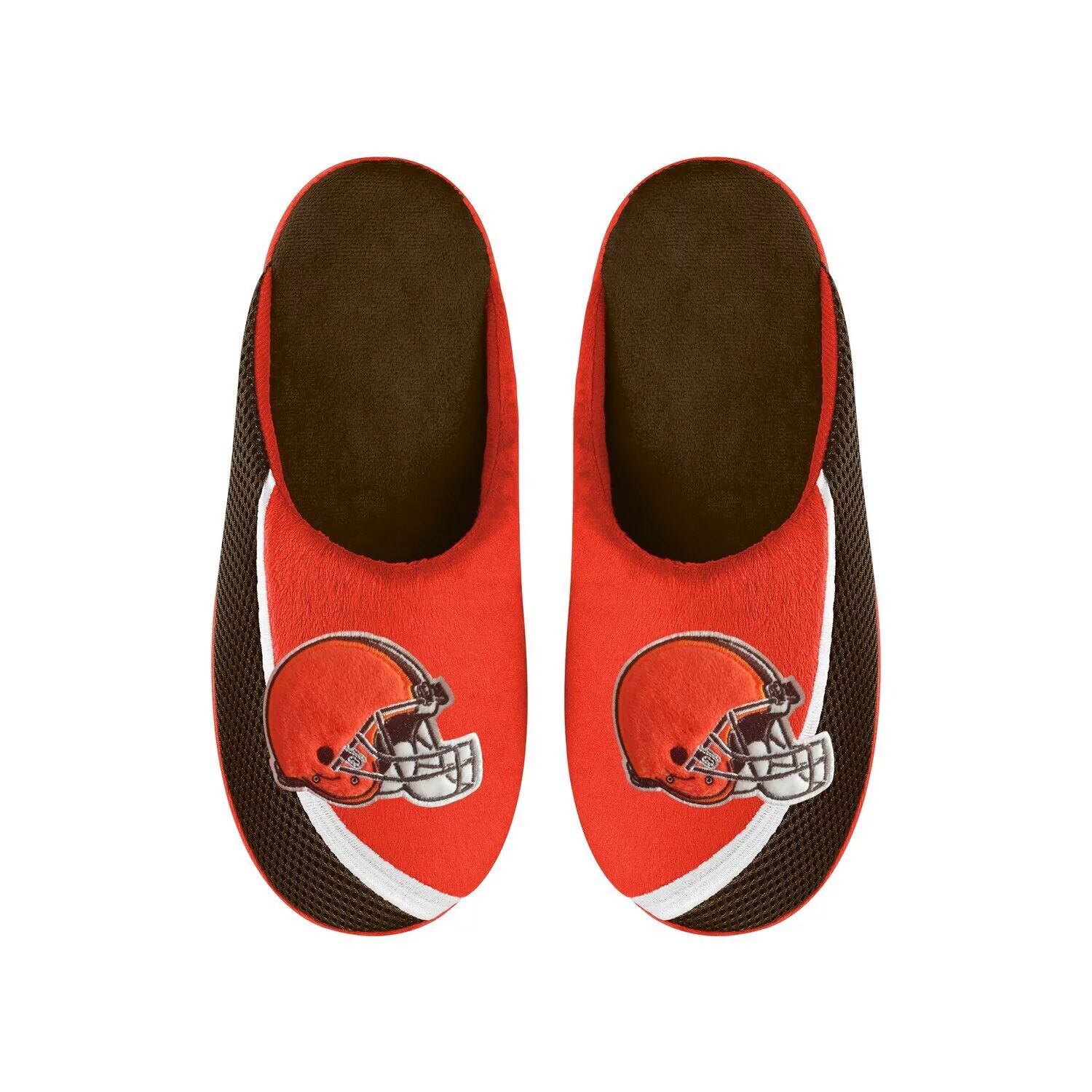 

Мужские тапочки с цветным краем и большим логотипом FOCO Cleveland Browns