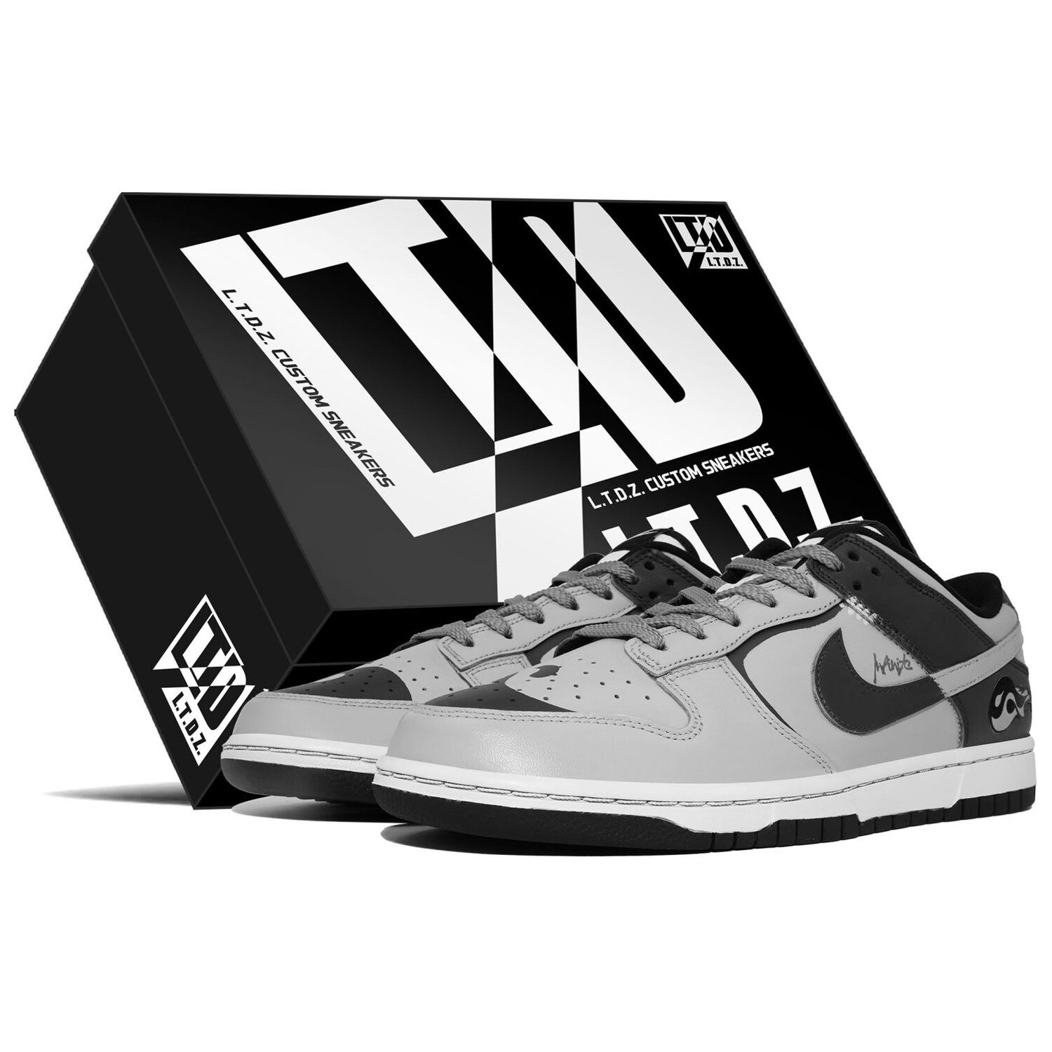 

Кроссовки Nike Dunk Skateboarding Shoes Women's Low-top Gray, черный