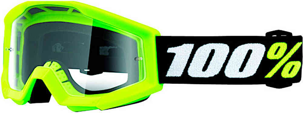 100% детские очки для мотокросса Strata 2 Mini Mini 1, неоново-желтый
