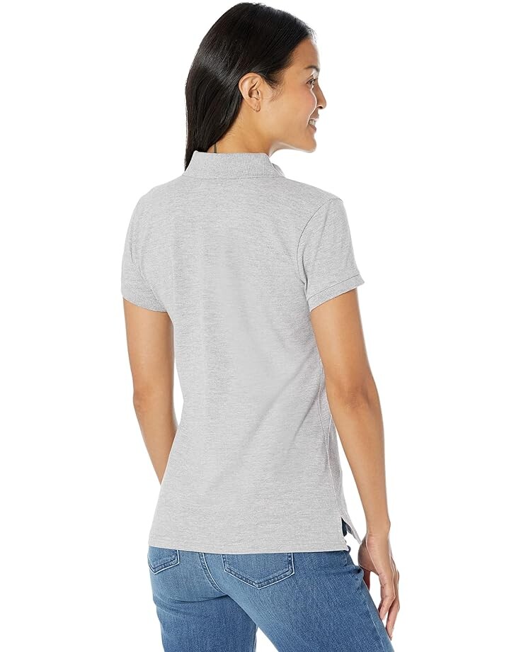 

Поло U.S. POLO ASSN. Short Sleeve Small Pony Solid Pique Polo Shirt, цвет Heather Grey/Pink