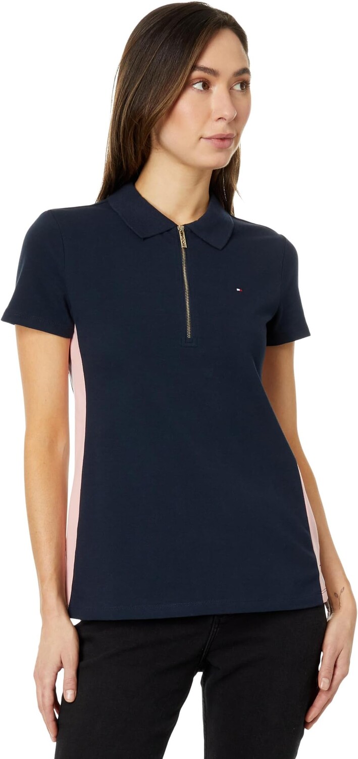 

Рубашка-поло Side Pannel Zip Polo Tommy Hilfiger, цвет Sky Captain